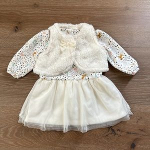 Carter’s long sleeve winter dress with furry vest